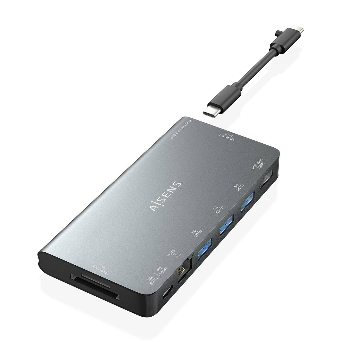 USB-keskitin Aisens ASUC-8P015-GR Harmaa (1 osaa)